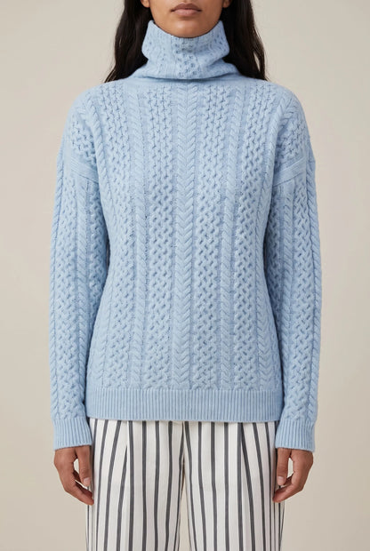 WinterWarmth | Lockerer Rollkragenpullover Mit Zopfmuster