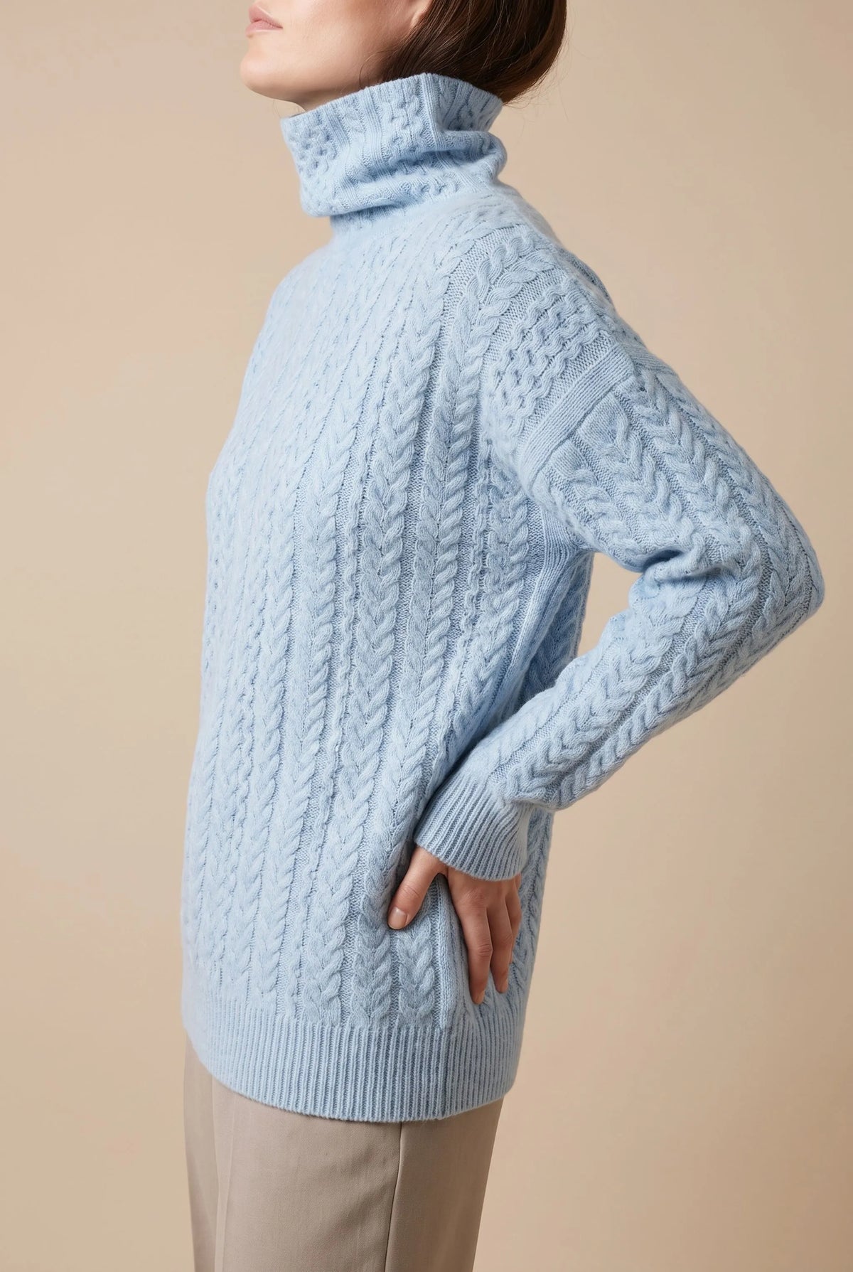 WinterWarmth | Lockerer Rollkragenpullover Mit Zopfmuster