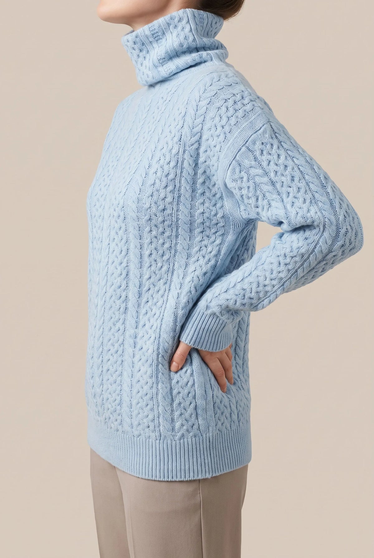 WinterWarmth | Lockerer Rollkragenpullover Mit Zopfmuster