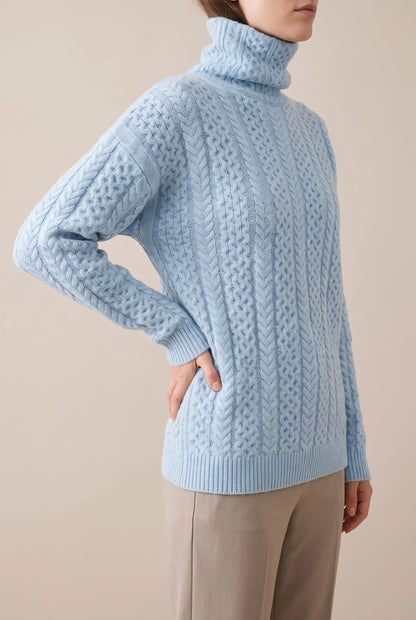 WinterWarmth | Lockerer Rollkragenpullover Mit Zopfmuster