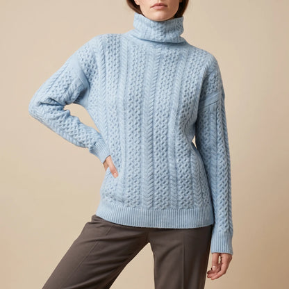 WinterWarmth | Lockerer Rollkragenpullover Mit Zopfmuster