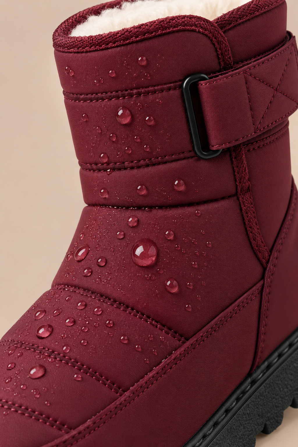 Yelina | Winterstiefel Damen mit Klettverschluss und Profilsohle