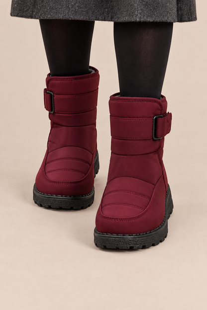 Yelina | Winterstiefel Damen mit Klettverschluss und Profilsohle