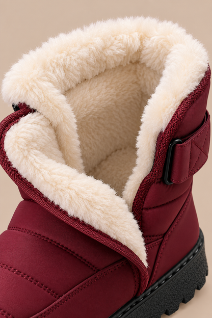 Yelina | Winterstiefel Damen mit Klettverschluss und Profilsohle