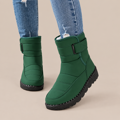 Yelina | Winterstiefel Damen mit Klettverschluss und Profilsohle
