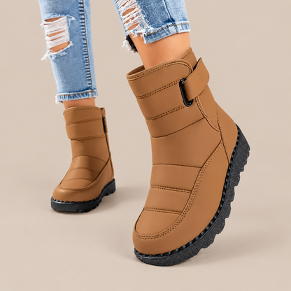 Yelina | Winterstiefel Damen mit Klettverschluss und Profilsohle