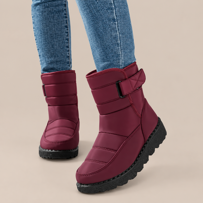 Yelina | Winterstiefel Damen mit Klettverschluss und Profilsohle