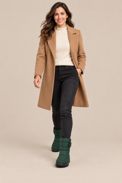 Yelina | Winterstiefel Damen mit Klettverschluss und Profilsohle