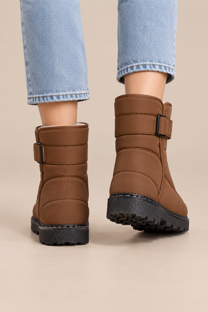 Yelina | Winterstiefel Damen mit Klettverschluss und Profilsohle