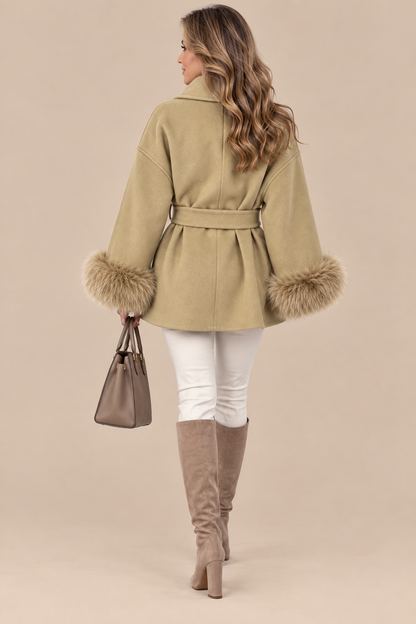 Zenaida | Wintermantel Damen mit Gürtel und weichen Ärmelabschlüssen