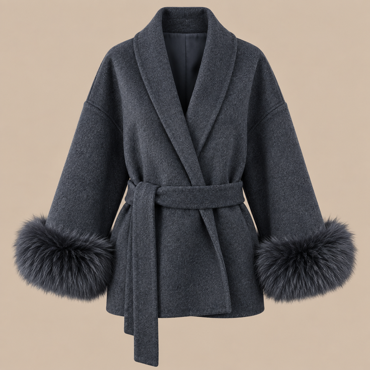 Zenaida | Wintermantel Damen mit Gürtel und weichen Ärmelabschlüssen