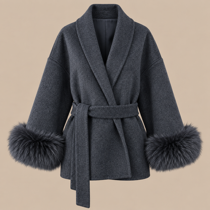 Zenaida | Wintermantel Damen mit Gürtel und weichen Ärmelabschlüssen