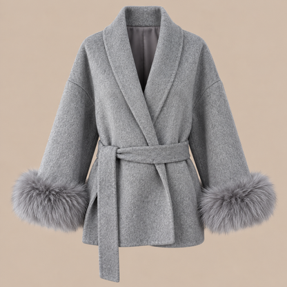 Zenaida | Wintermantel Damen mit Gürtel und weichen Ärmelabschlüssen