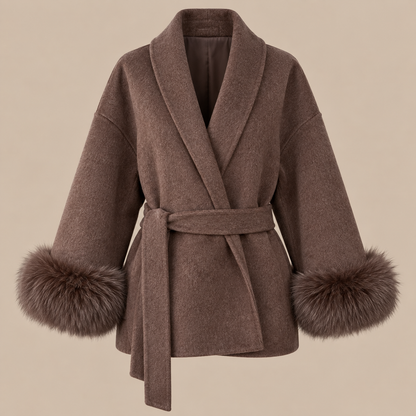 Zenaida | Wintermantel Damen mit Gürtel und weichen Ärmelabschlüssen