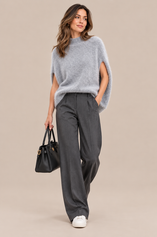 Zenya | Wollpullover Damen im weichen Poncho-Stil