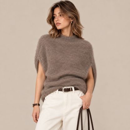 Zenya | Wollpullover Damen im weichen Poncho-Stil
