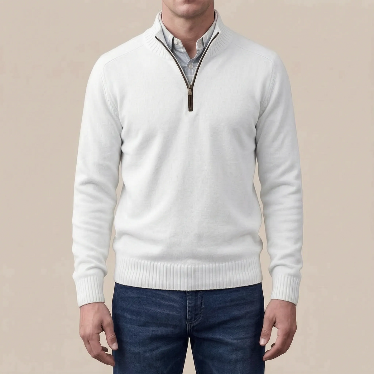 Ziphus | Eleganter Pullover Mit Halbem Reißverschluss