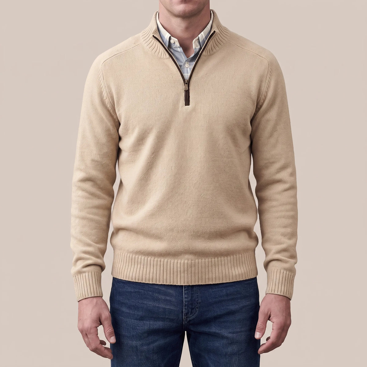 Ziphus | Eleganter Pullover Mit Halbem Reißverschluss