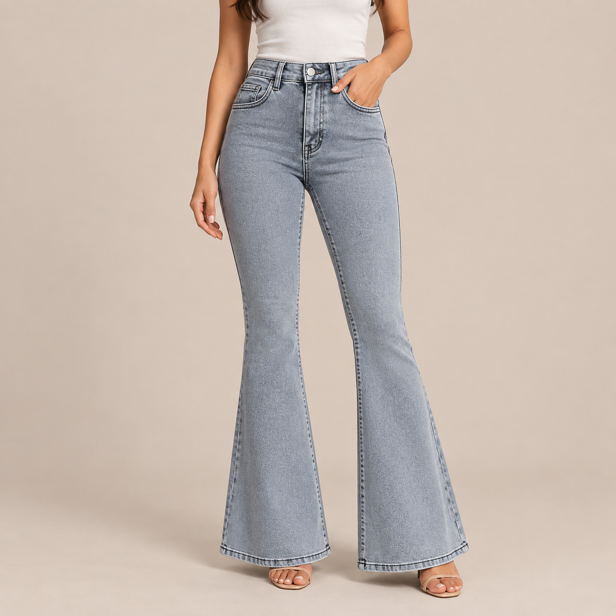 Zoey | Jeans Damen mit hoher Taille und ausgestelltem Bein