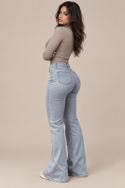 Zoey | Jeans Damen mit hoher Taille und ausgestelltem Bein
