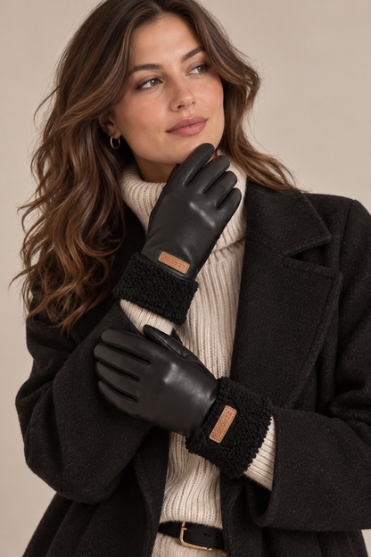 Zyrah | Lederhandschuhe mit weichen Bündchen