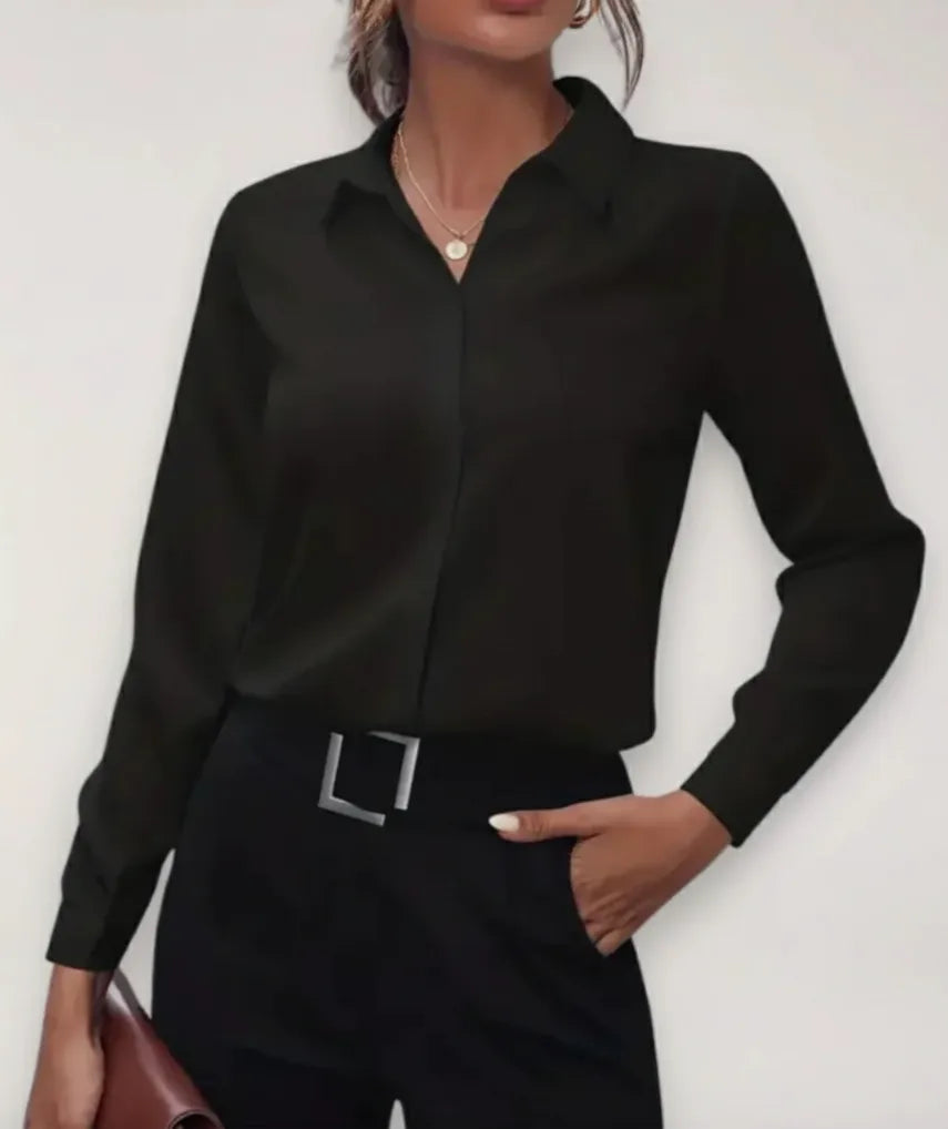 Delia | Damen Elegant Langarmbluse