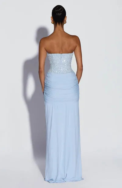 Eliane | Damen Elegantes Pailletten Maxikleid mit Schmaler Taille