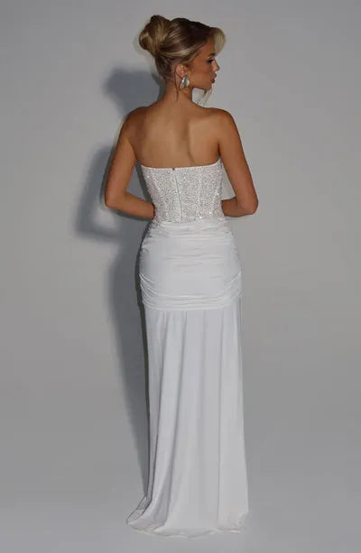 Eliane | Damen Elegantes Pailletten Maxikleid mit Schmaler Taille