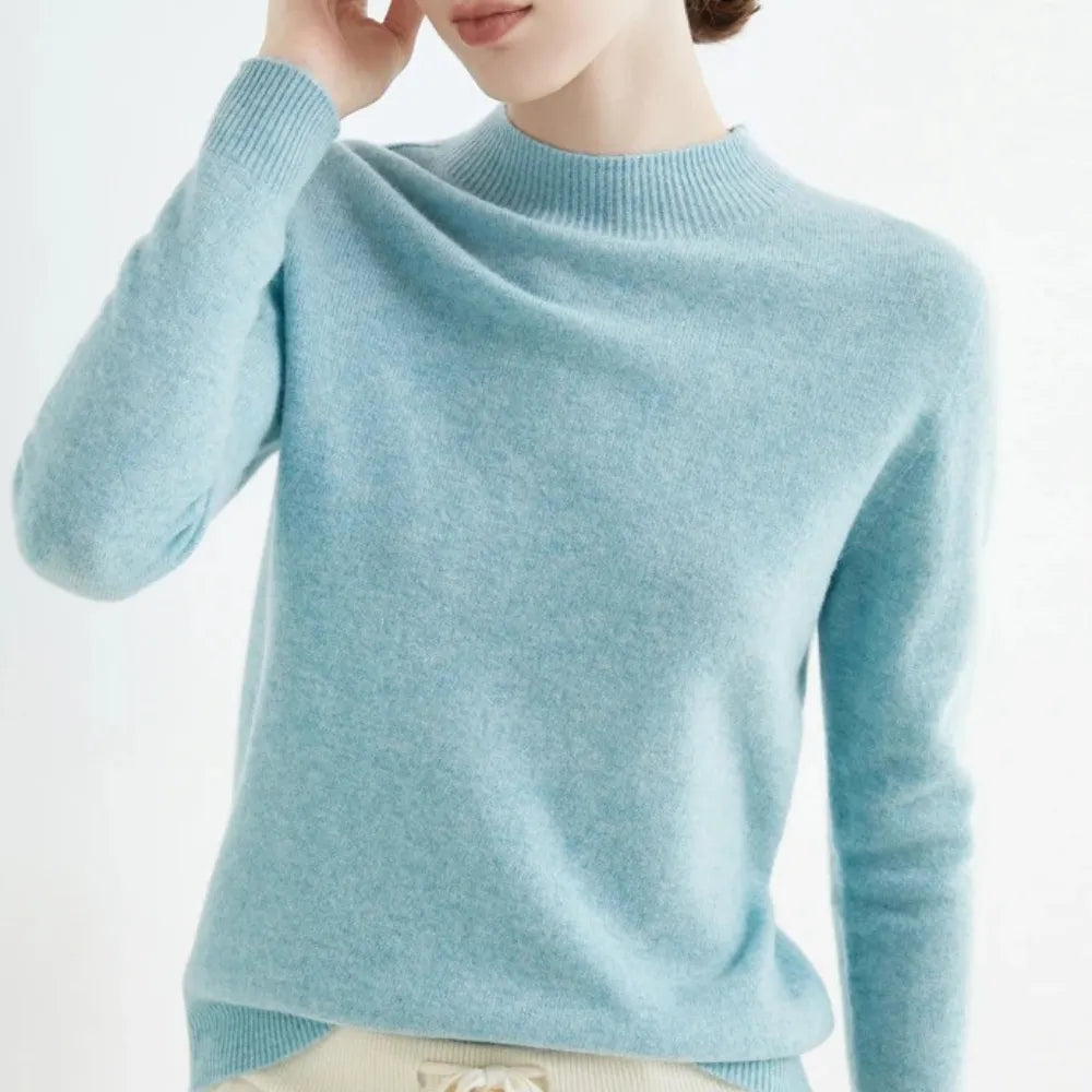 Jael | Damen Casual Kaschmirpullover mit Hohem Kragen