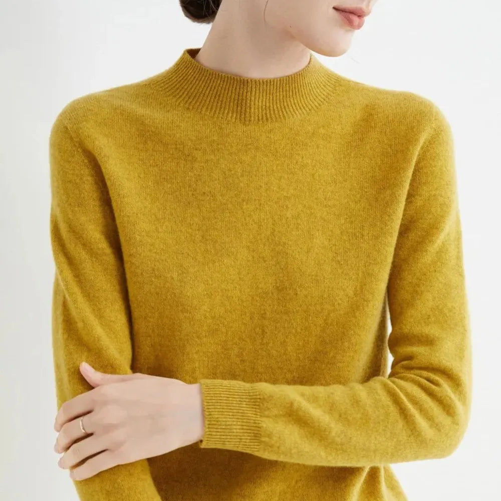 Jael | Damen Casual Kaschmirpullover mit Hohem Kragen
