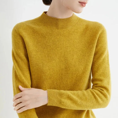 Jael | Damen Casual Kaschmirpullover mit Hohem Kragen