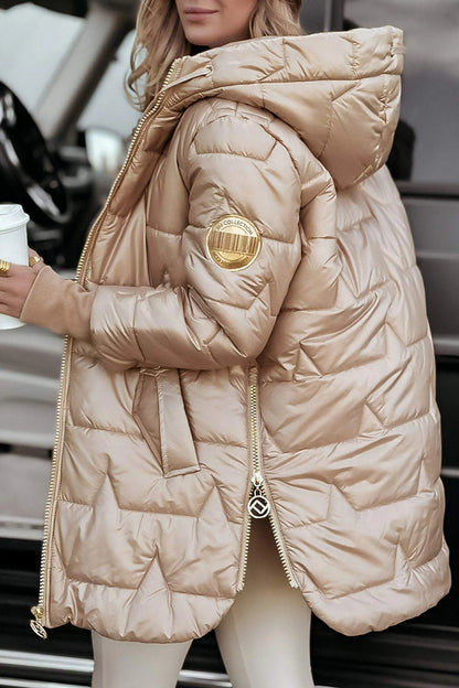 Damen Gesteppte Winterjacke | Abnehmbare Kapuze
