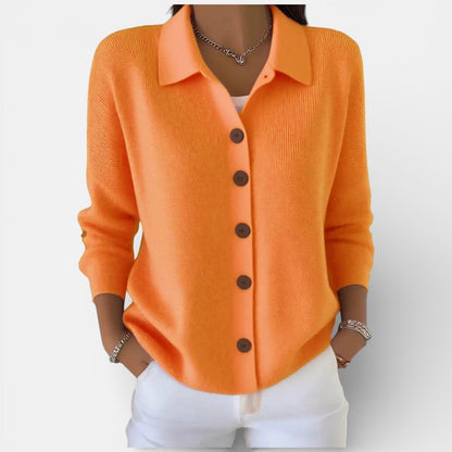 Rosalie | Strickbluse mit Polokragen und Knopfleiste
