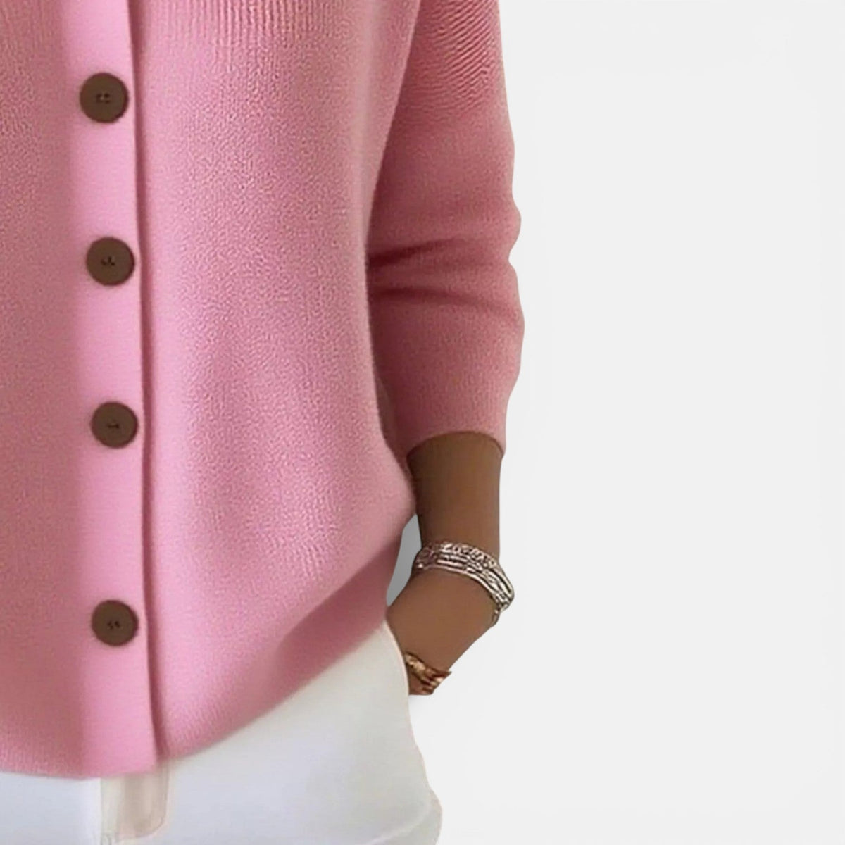 Rosalie | Strickbluse mit Polokragen und Knopfleiste