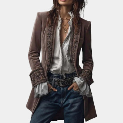 Estelle | Damen Anspruchsvoller Blazer Mit Stickerei