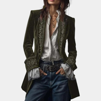 Estelle | Damen Anspruchsvoller Blazer Mit Stickerei