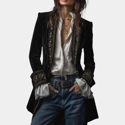 Estelle | Damen Anspruchsvoller Blazer Mit Stickerei