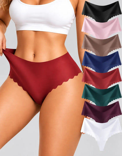 Tanja | Damen Nahtlose Elastische Unterwäsche Thongs im 8er-Pack