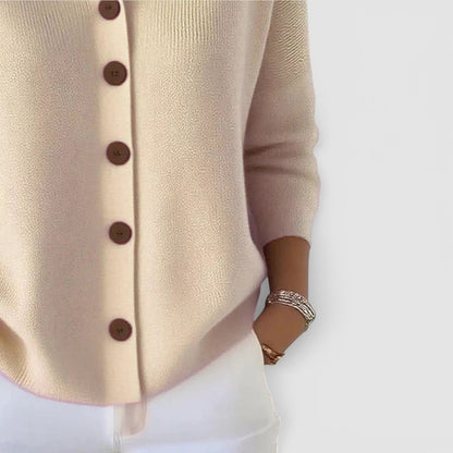 Rosalie | Strickbluse mit Polokragen und Knopfleiste