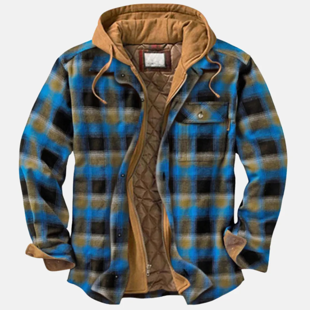 Herren Karierte Winterjacke | Mit Kapuze