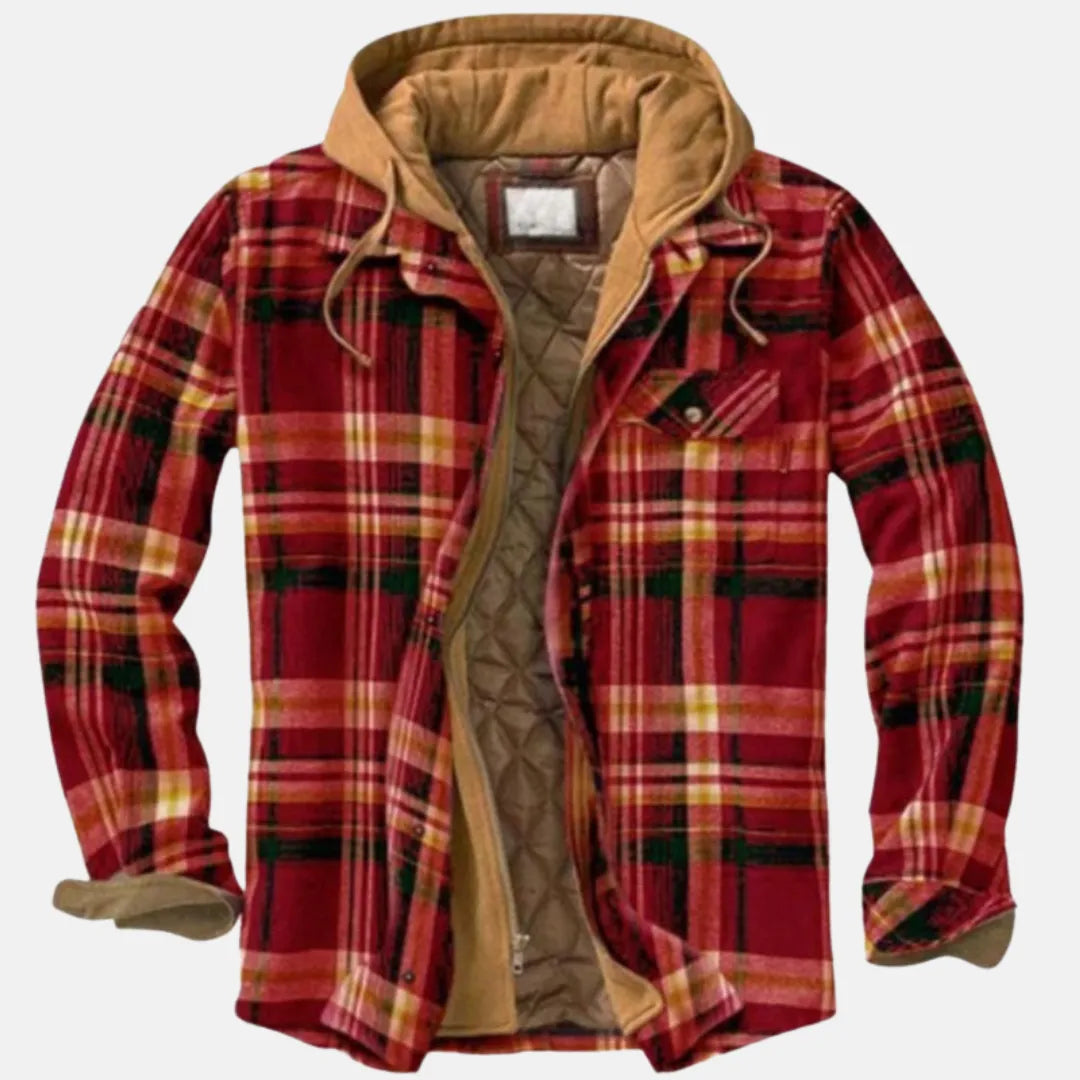 Herren Karierte Winterjacke | Mit Kapuze