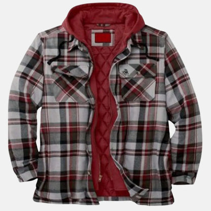 Herren Karierte Winterjacke | Mit Kapuze