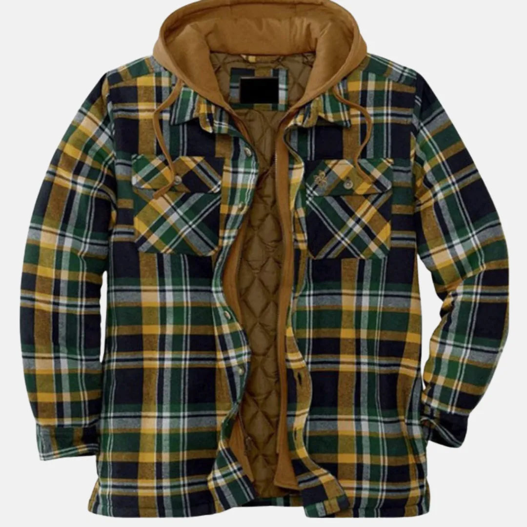 Herren Karierte Winterjacke | Mit Kapuze
