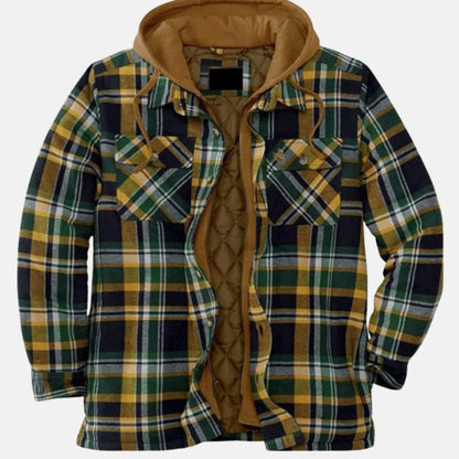 Herren Karierte Winterjacke | Mit Kapuze