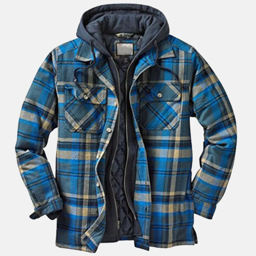 Herren Karierte Winterjacke | Mit Kapuze