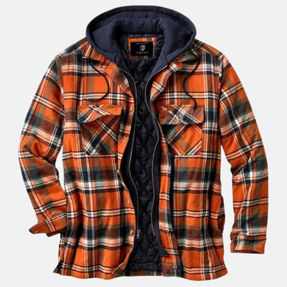 Herren Karierte Winterjacke | Mit Kapuze