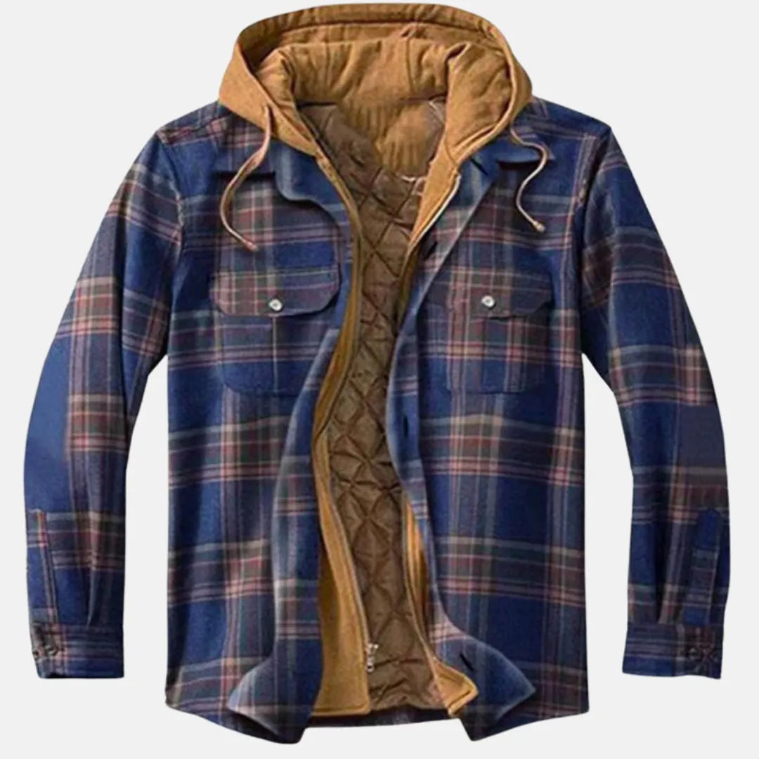 Herren Karierte Winterjacke | Mit Kapuze