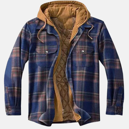 Herren Karierte Winterjacke | Mit Kapuze
