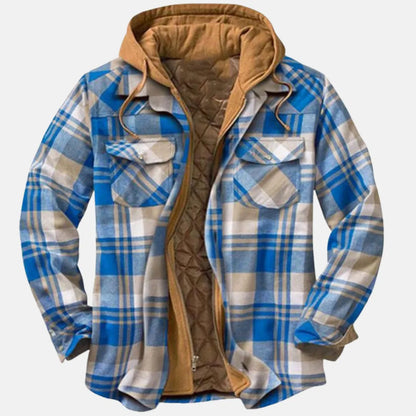 Herren Karierte Winterjacke | Mit Kapuze