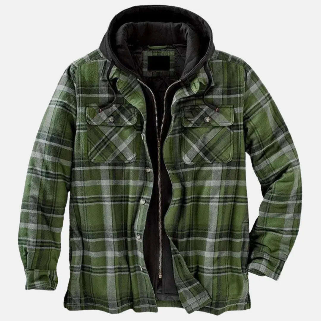 Herren Karierte Winterjacke | Mit Kapuze